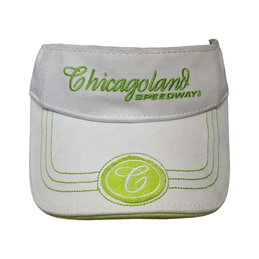 Chicago Land Speedway Slideback Sun Viosr Cap White One Size Adjustable ISC